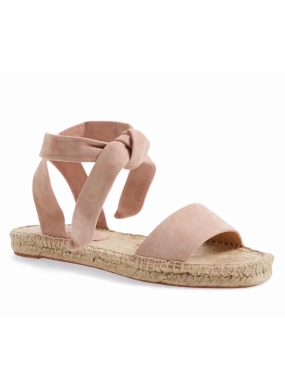 Splendid Jody Pink Suede Tie Strap Espadrille Sandals Size 8.5